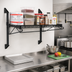 Thumbnail image #2 for Quantum Cantilever Single Shelf Wall-Mount Wire Shelving Unit, 72 x 14 Inch, Black Epoxy Antimicrobial Finish