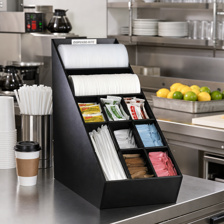 Product image #2 for Dispense-Rite Narrow Lid, Straw & Condiment Organizer with Removable Dividers