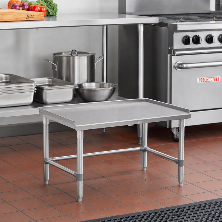 Product image #2 for John Boos 15-Inch x 30-Inch Stainless Steel Equipment Stand with 1-1/2-Inch Upturn Back and Sides