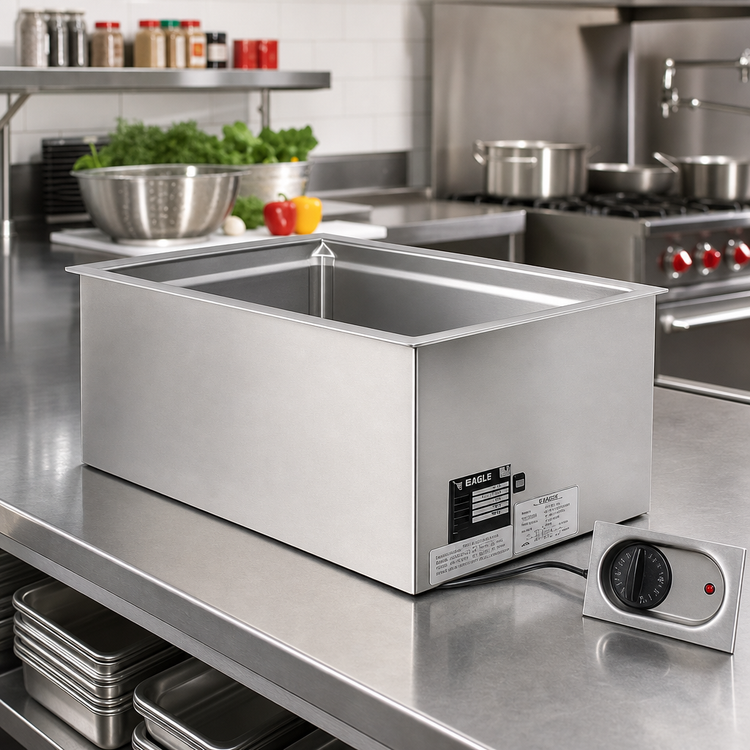 Product image #2 for Eagle Group Built-In Electric Rectangular Food Warmer Hot Well with Drain, 12 x 20 Pan Opening