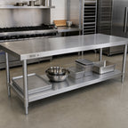 Thumbnail image #2 for John Boos LS836MA Galvanized Work Table Undershelf, 108"W x 36"D