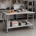 Thumbnail image #2 for Budget Series 72-Inch x 30-Inch Flat Top Work Table with 430 Stainless Steel Top and Adjustable Galvanized Undershelf