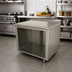 Thumbnail image #2 for Advance Tabco 36-Inch x 30-Inch Open Front Cabinet Base Work Table with 14 Gauge 304 Stainless Steel Top and 1-1/2 Inch Rear Up-Turn