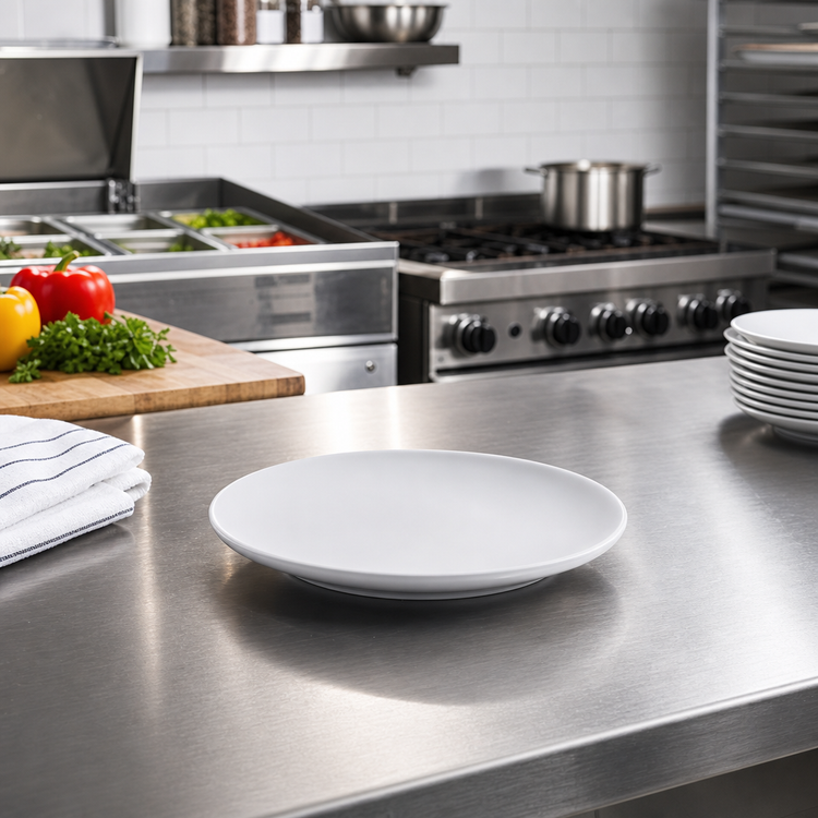 Product image #2 for American Metalcraft Mix & Matte 6-Inch Round Coupe Melamine Plate, Matte White
