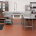 Thumbnail image #2 for Advance Tabco U-Shaped Soiled Dish Table with Pre-Rinse Sink and Landing, Right-Attach, 108-Inch, 14-Gauge Stainless Steel
