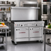 Thumbnail image #2 for Ultimate 48-Inch Commercial Gas Range with 7 Open Burners, Standard Oven, and Cabinet Base