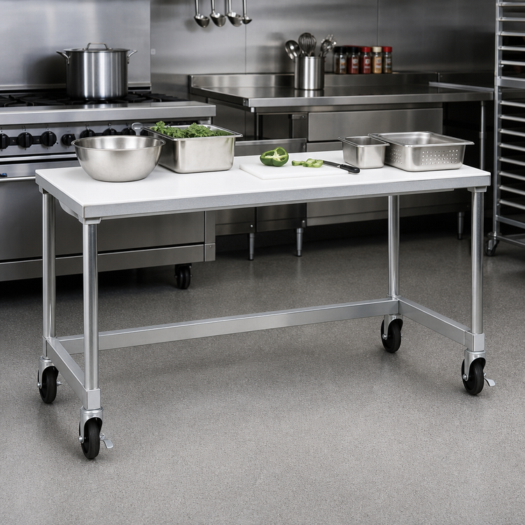 Product image #2 for Mobile Aluminum Equipment Stand with 12-Gauge Marine-Edge Top, 48 x 24 x 24 Inches