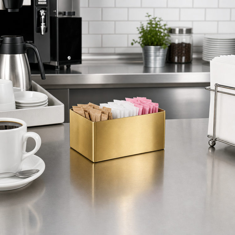 Product image #2 for American Metalcraft Gold Stainless Steel Rectangular Sugar Packet Holder