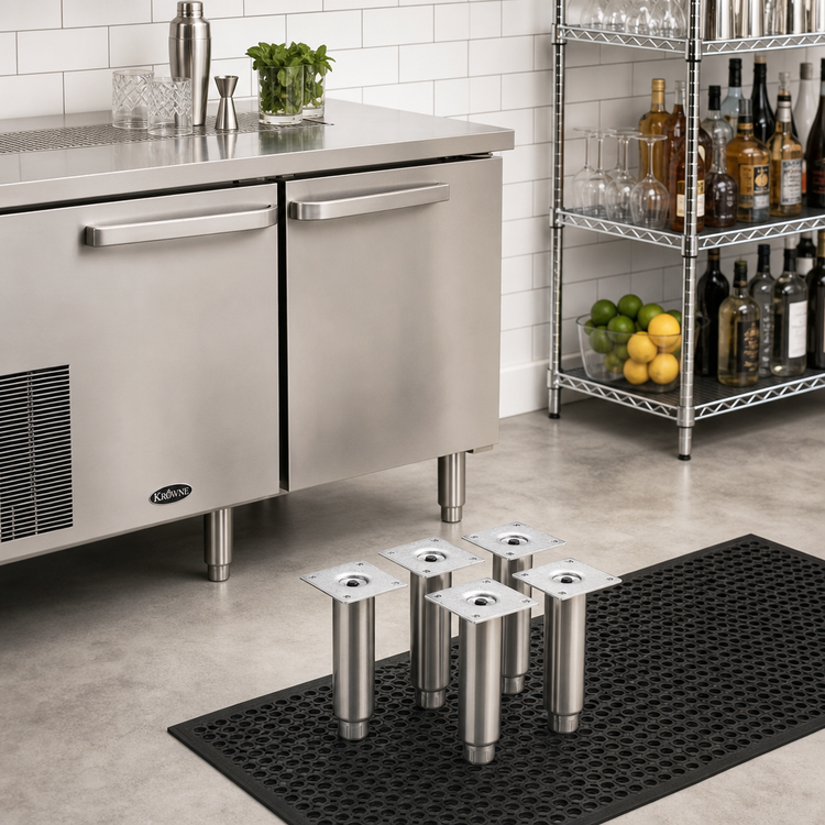Product image #2 for Krowne 6-Inch Stainless Steel Leg Set for Back Bar Coolers