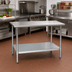 Thumbnail image #2 for BlendPort Budget Series Flat Top Work Table with 430 Stainless Steel Top and Galvanized Undershelf, 48