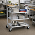 Thumbnail image #2 for Vollrath 97106 Money Saver K.D. 3-Shelf Chrome Utility Cart — 500 lb Capacity, 33 x 21 in Shelves