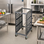 Thumbnail image #3 for Cambro UPR1826HP12580 Mobile Composite Plastic Sheet Pan Rack, Half-Size, 12-Pan Capacity, 3-Inch Rail Spacing