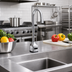 Thumbnail image #2 for ChekPoint Touchless Electronic Deck-Mount Faucet with Rigid Gooseneck Spout, Single-Hole, Chrome-Plated Brass, 0.5 GPM
