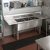 Thumbnail image #2 for Advance Tabco Special Value Series 3-Compartment Fabricated Sink with Left and Right Drainboards, 102 x 24 Inch, 18 x 18 x 14 Inch Bowls