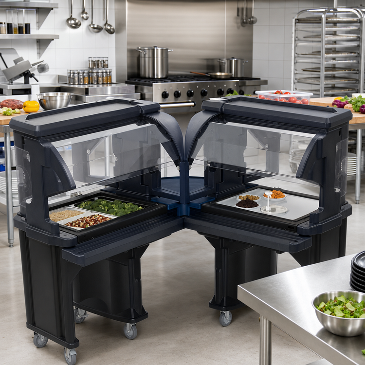 Product image #3 for Cambro Versa Food Bar Corner Connector, 36 x 36 x 4-1/4 Inch, Navy Blue