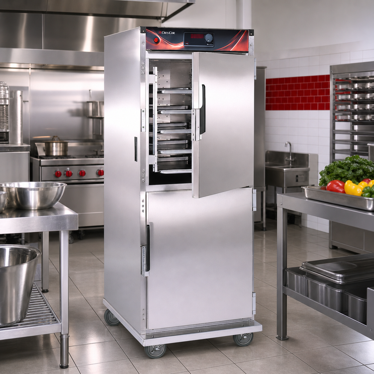 Product image #2 for Cres Cor Mobile Insulated Stainless Steel Heated Holding Cabinet, 32-Pan Capacity, Dutch Doors