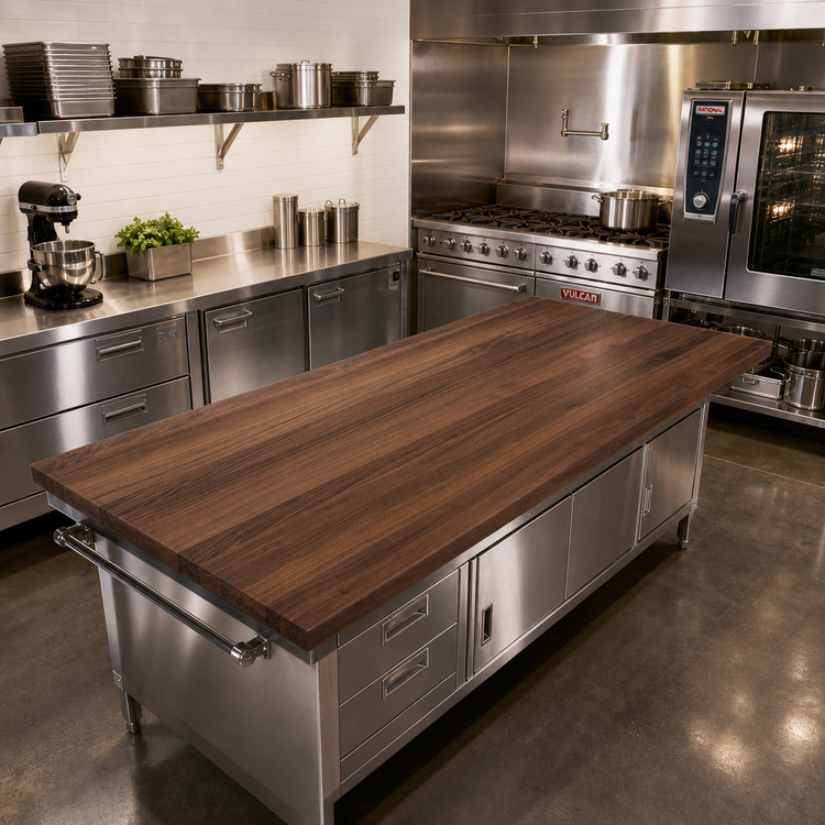Product image #2 for John Boos Boos Block American Black Walnut Kitchen Countertop, 144 x 36 x 1-1/2 Inch, Varnique Finish