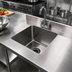 Thumbnail image #2 for BK Resources Weld-In Single-Compartment 14-Gauge 304 Stainless Steel Sink Bowl, 18 x 24 x 14 Inches Deep