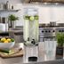 Thumbnail image #2 for Cal-Mil Square Clear Glass Beverage Dispenser, 3 Gallon, with Ice Chamber and Drip Tray