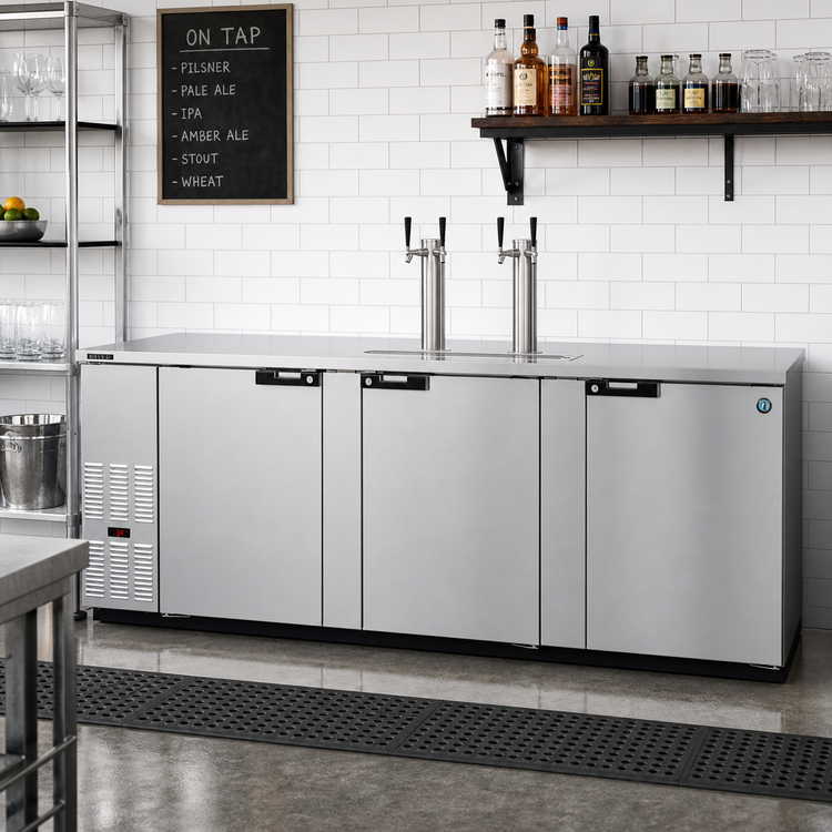 Product image #2 for Hoshizaki DD95-S Three-Section Direct Draw Draft Beer Cooler with 2 Towers, 4 Faucets, 5 Half-Keg Capacity