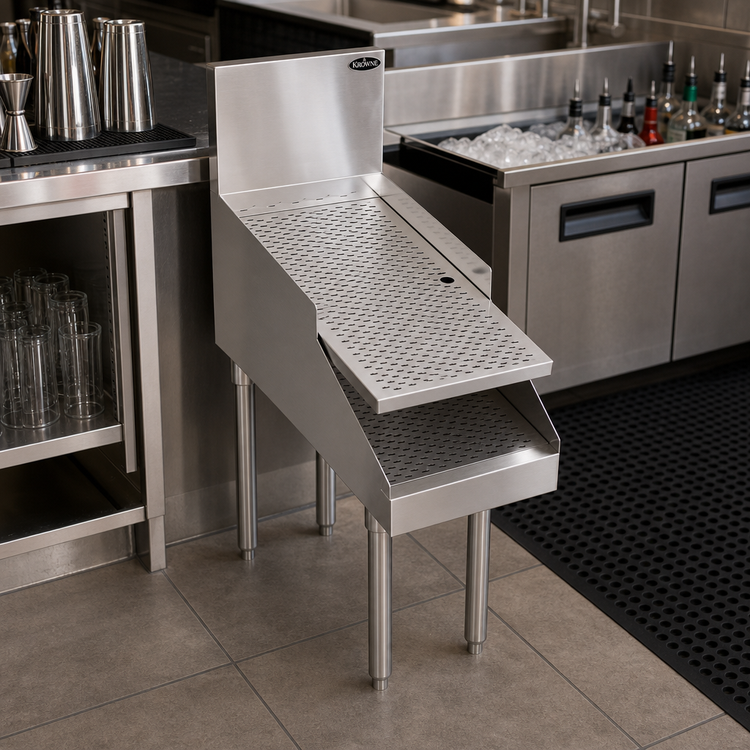 Product image #2 for Krowne Royal Series Freestanding Underbar Recessed Drainboard, 12 Inch x 29 Inch, Stainless Steel