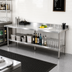 Thumbnail image #2 for Sapphire 108-Inch Stainless Steel Underbar Worktable with 5-Inch Backsplash and Undershelf