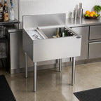 Thumbnail image #2 for Krowne KR19-MS26L-7 26-Inch Underbar Speed Station with Left-Side 65-Lb Ice Bin, 7-Circuit Cold Plate and 10-Bottle Well