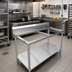 Thumbnail image #2 for 72-Inch x 30-Inch Stainless Steel Poly Top Work Table Frame with Undershelf and 6-Inch Backsplash