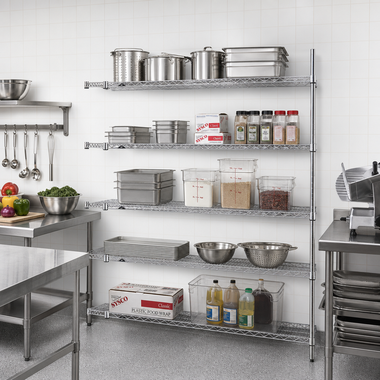 Product image #2 for Metro Super Erecta 60-Inch W x 18-Inch D x 74-Inch H Chrome Plated Add-On Wire Shelving Unit, 5 Shelves