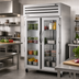 Thumbnail image #2 for True Spec Series Two-Section Pass-Thru Reach-In Refrigerator with Glass Front Doors and Solid Rear Doors