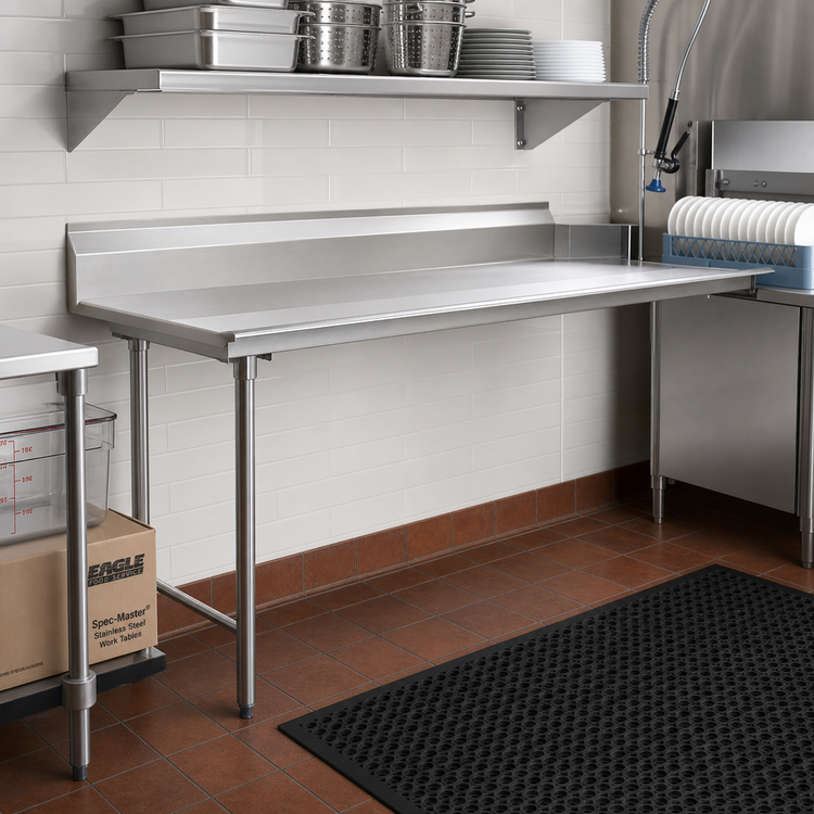 Product image #2 for Eagle Group Spec-Master 72-Inch Straight Clean Dishtable, Right-to-Left, 14-Gauge Stainless Steel Top