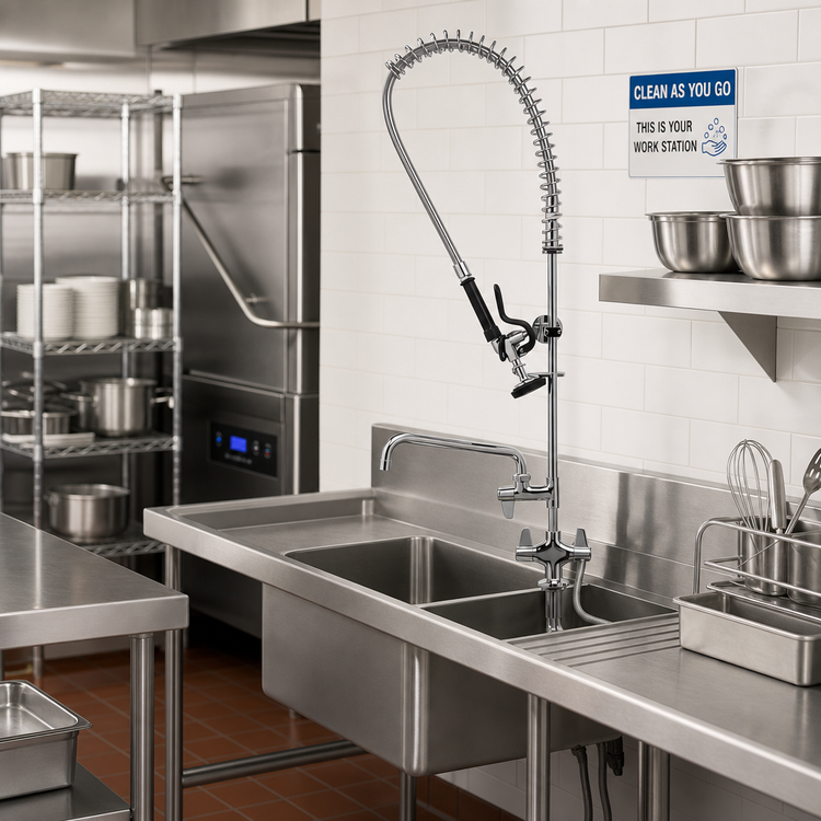 Product image #2 for equip Single Hole Deck-Mount Pre-Rinse Unit with 10 1/8-Inch Swing Nozzle Add-On Faucet