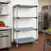 Thumbnail image #2 for MetroMax 4 Add-On All-Polymer Shelving Unit with 4 Open-Grid Shelves, 24
