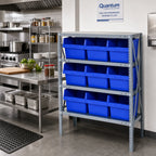 Thumbnail image #2 for Quantum 1239-SB809 Heavy-Duty 4-Shelf Wire Shelving Unit with 9 Bins, 36 x 12 x 39 Inches