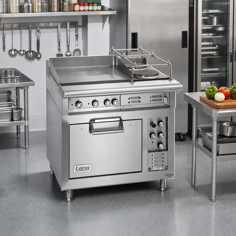 Product image #3 for Lang® Marine Heavy Duty 36-Inch Electric Range with 24-Inch Griddle, 2 8-Inch French Plates, and Standard Oven Base