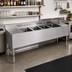 Thumbnail image #2 for John Boos Slim-Line 96-Inch 4-Compartment Underbar Sink Unit with Dual 24-Inch Drainboards