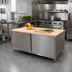 Thumbnail image #2 for BK Resources Hard Maple Top Chef Table with Stainless Steel Cabinet Base and Hinged Doors, 72 x 36 x 34-3/4 Inches
