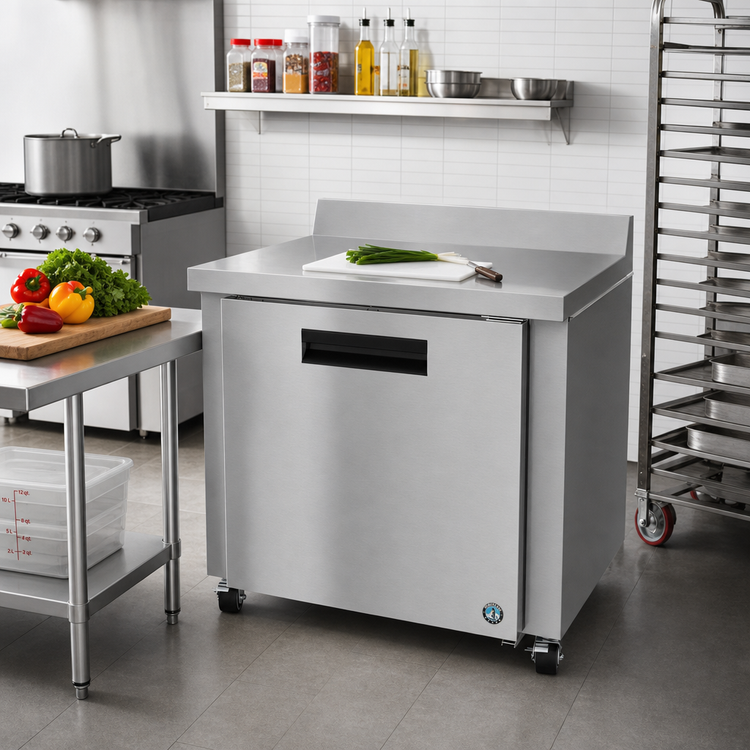 Product image #2 for Hoshizaki Steelheart 36-Inch One-Section Reach-In Worktop Refrigerator, 9.9 Cu. Ft., Solid Door, Rear-Mounted Self-Contained