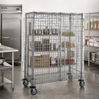 Thumbnail image #2 for Metro Super Erecta SEC65S-SD Mobile Wire Security Cage, Standard Duty, Stainless Steel Finish, 52-3/4 W x 33-1/2 D x 62 H