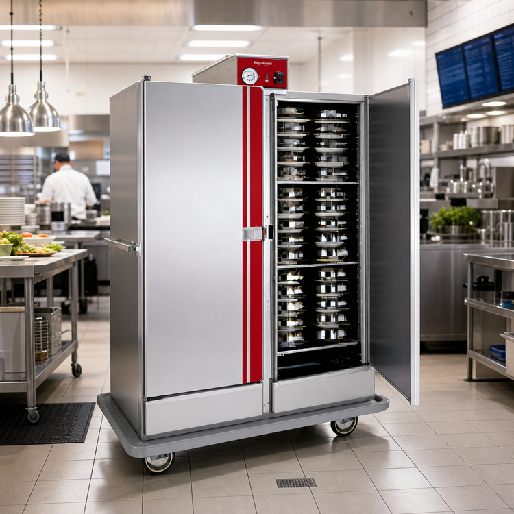 Product image #2 for EquaHeat Mobile Insulated Double-Door Electric Banquet Cabinet for Pre-Plated Food, 120 Covered Plate Capacity