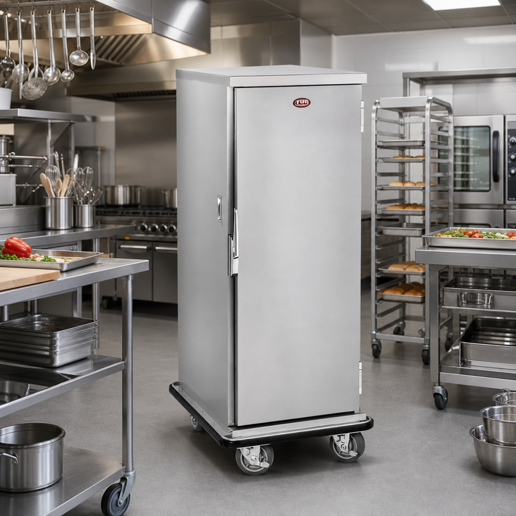 Product image #2 for Full-Height Non-Heated Stainless Steel Enclosed Transport Cabinet Pan Rack, 30 Full-Size Pan Capacity