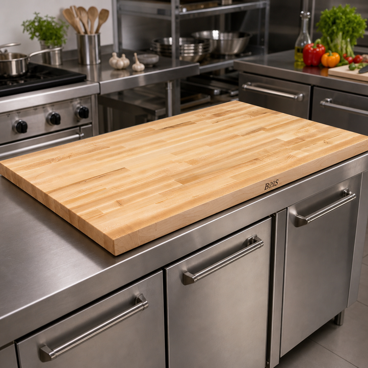 Product image #2 for Boos Block Blended Edge Grain Maple Kitchen Countertop, 48 x 25 x 1-1/2 Inch, Penetrating Oil Finish