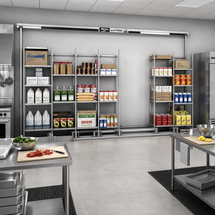 Product image #2 for Metro qwikTRAK HD 14 Ft. Commercial Shelving Track Set