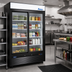 Thumbnail image #2 for Atosa Two-Section Sliding Glass Door Refrigerator Merchandiser, 44.9 Cu. Ft., Bottom-Mounted Self-Contained