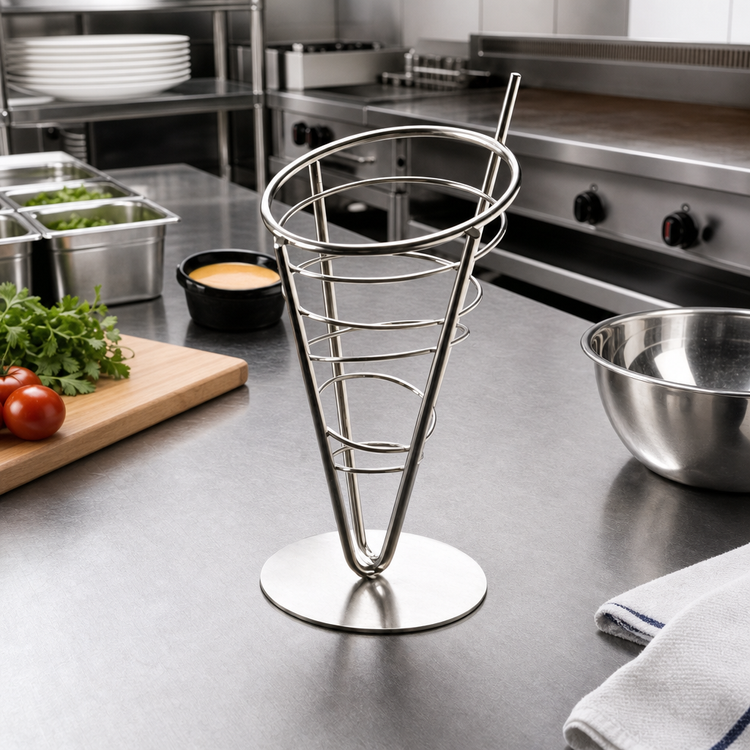 Product image #2 for Ironworks Stainless Steel Conical Single-Cone Serving Basket, 5-Inch Dia. x 9-Inch H
