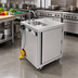 Thumbnail image #2 for John Boos Self-Contained Mobile Hand Sink with Single Bowl, 5-Gallon Fresh Water Tank, 6-Gallon Waste Water Tank, and Foot Switch