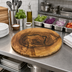 Thumbnail image #2 for Naturals 17-1/4 Inch Round Melamine Serving Board with Olive Wood Pattern