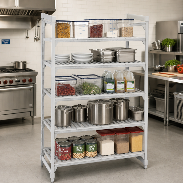 Product image #3 for Cambro Camshelving Premium 5-Shelf Vented Stationary Starter Unit, 24" D x 60" L x 84" H