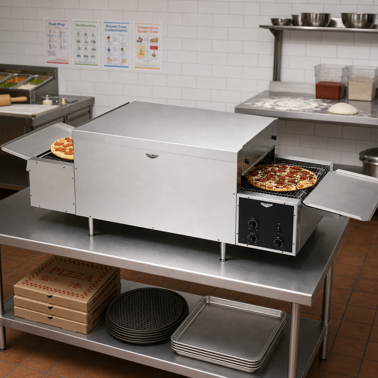 Product image #2 for Vollrath Countertop Conveyor Pizza Oven, 68-Inch Wide, Single-Deck, 240V, Manual Thermostatic Controls