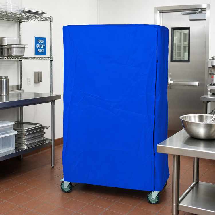 Product image #2 for Quantum 24 Inch x 60 Inch x 74 Inch Wire Cart Cover, Blue Nylon with Velcro Flap